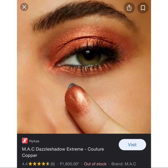 NIB New MAC Cosmetics Dazzleshadow Extreme Shade Couture Copper Eyeshadow Single - Picture 6 of 8